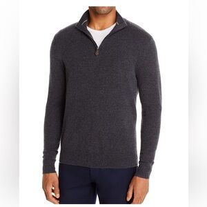 Bloomingdale's Men's Charcoal Zip-Neck Sweater